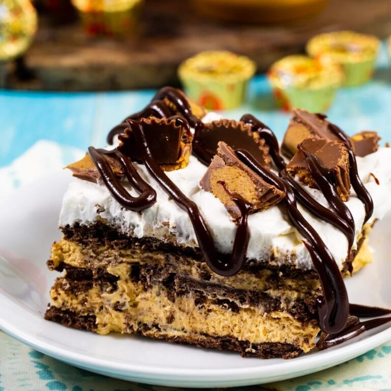 No-Bake Chocolate Peanut Butter Icebox Cake